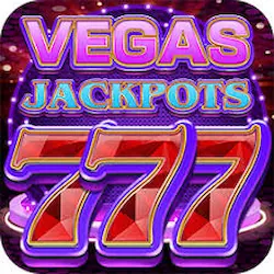 Vegas Jackpots 777 slot game screen showing spinning reels and bonus features